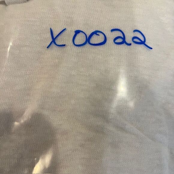 LNA Linen Blend White Slub Tee Gathered Center with Drape Tie Off Center Small - Picture 10 of 10